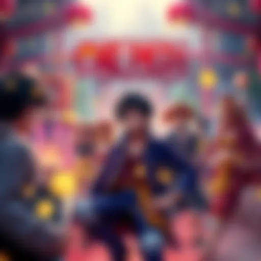 A scene from the live action adaptation of One Piece featuring main characters in a vibrant setting with whimsical elements