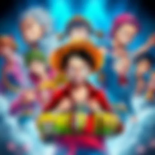 A collage of characters from One Piece with a film set background, showcasing excitement for the upcoming live-action series.