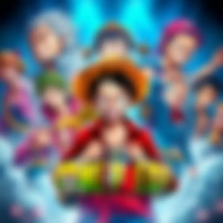 A collage of characters from One Piece with a film set background, showcasing excitement for the upcoming live-action series.