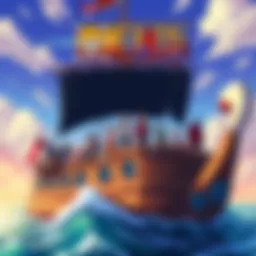 A cover illustration featuring the main characters of One Piece on a ship, surrounded by the ocean and a clear sky, symbolizing their adventure as the series nears its end.