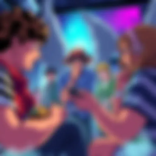 Oda angels discussing One Piece criticism with fans in a lively setting