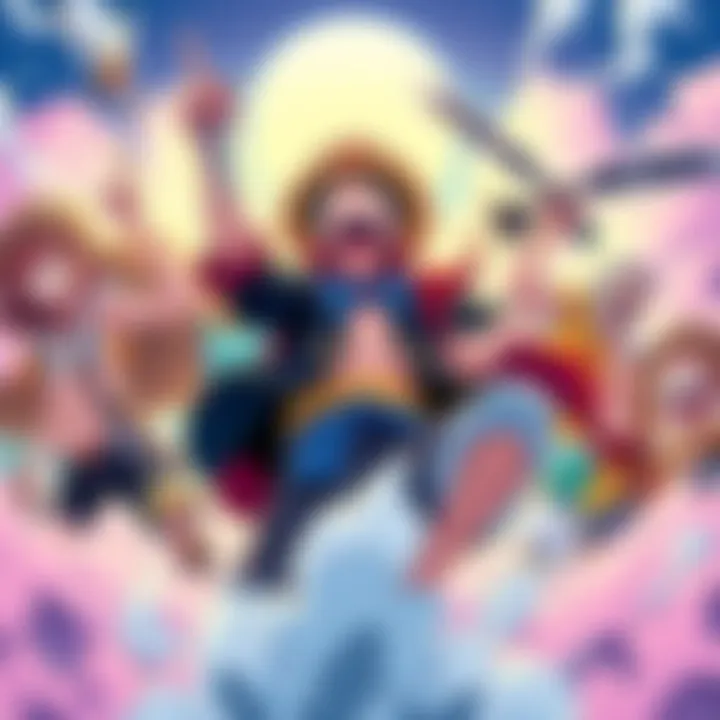 An illustration showing popular One Piece characters engaged in exciting adventures, highlighting fan theories and trends around the series.