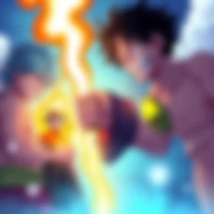 An illustration showing characters representing different power levels in One Piece, with visual indicators of Haki and strength.