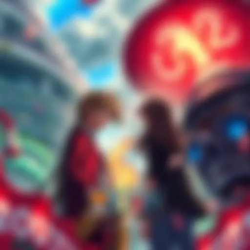 One Piece and Rent A Girlfriend Clash A scene depicting characters from One Piece and Rent A Girlfriend facing off, showcasing their storytelling elements