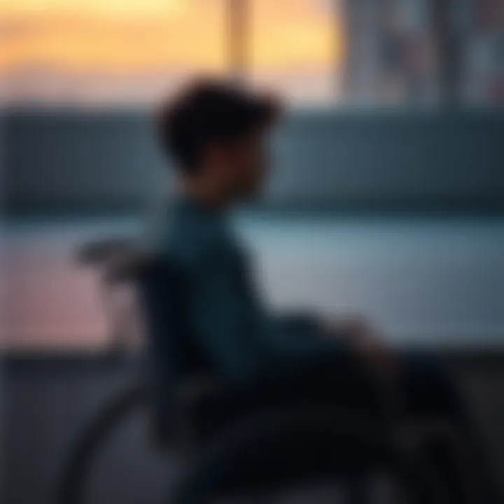 Onisexual individual in a wheelchair, reflecting on life's challenges and emotions