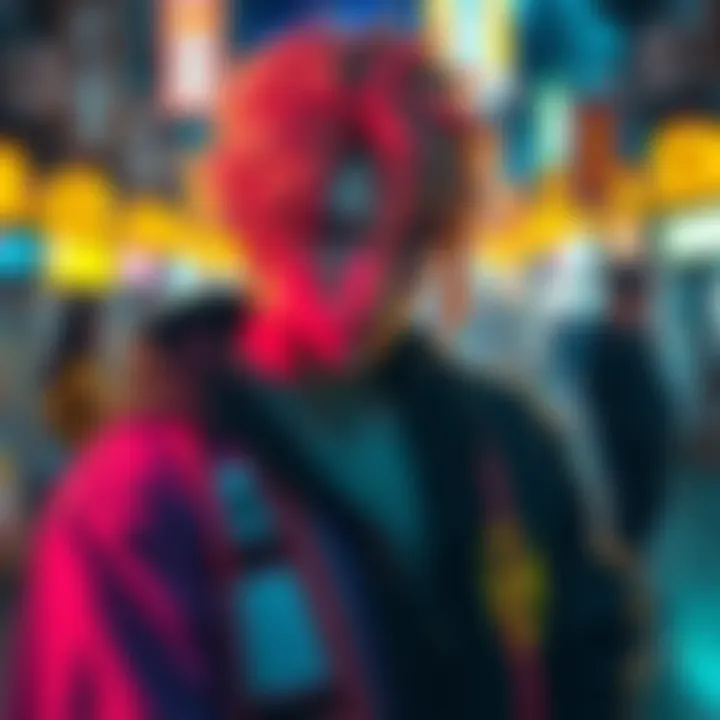 A cosplayer dressed as Onizuka showcasing vibrant colors and intricate details
