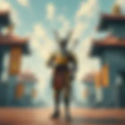 Onyankopon portrayed as a brave and intelligent character, standing confidently in a modernized Paradis, symbolizing hope and cooperation.