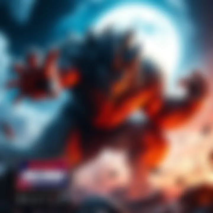 A giant Oozaru Saiyan in a fierce battle, showing its powerful muscles and wild fur under a full moon.