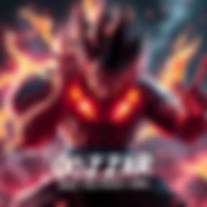 A character transforming into Oozaru, showcasing strength and energy in a dynamic pose