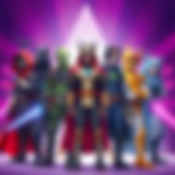 Illustration of various original characters wearing diverse costumes, showing creative character designs inspired by popular series.