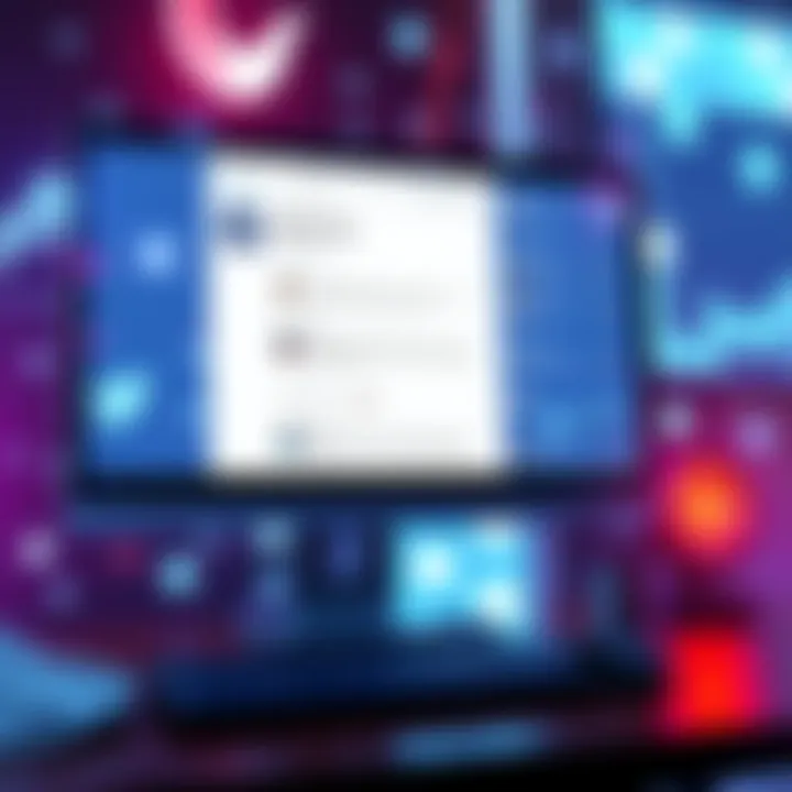 Original Tweet Insights A computer screen displaying a tweet with key insights highlighted, surrounded by social media icons and comments, showing engagement and conversation trends.