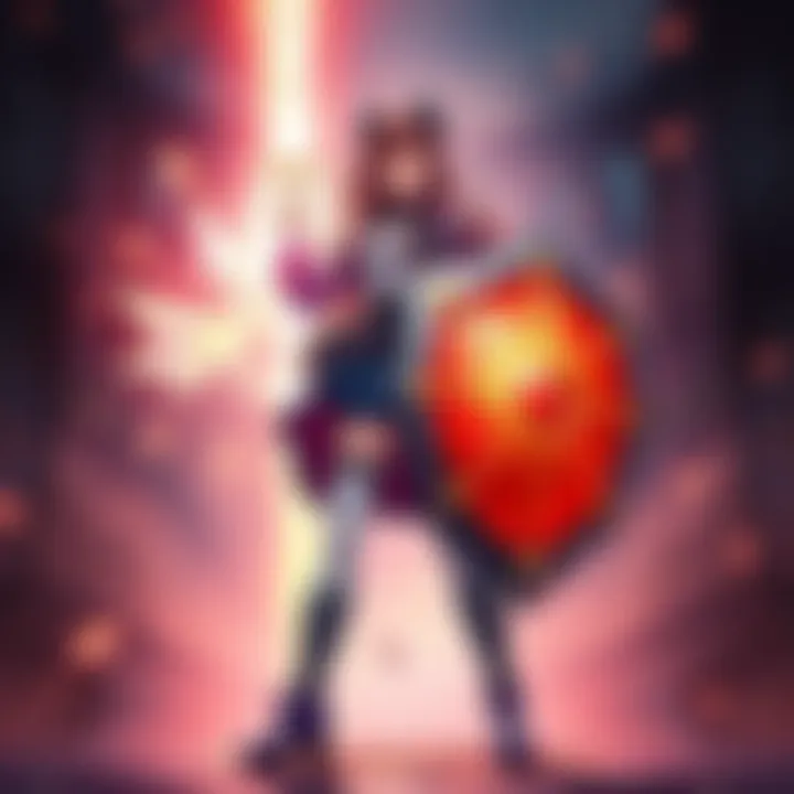 Orihime stands confidently with a glowing shield that blocks a powerful attack, showcasing her unique Fullbringer power.