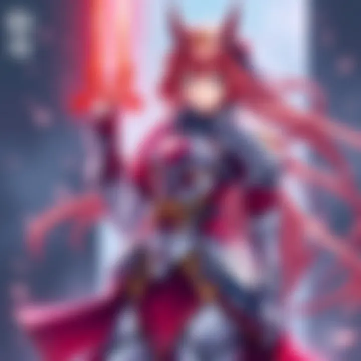 An artistic depiction of Orihime transformed into a Sternritter, wearing unique armor and holding a sword, with a dynamic pose suggesting strength and creativity.