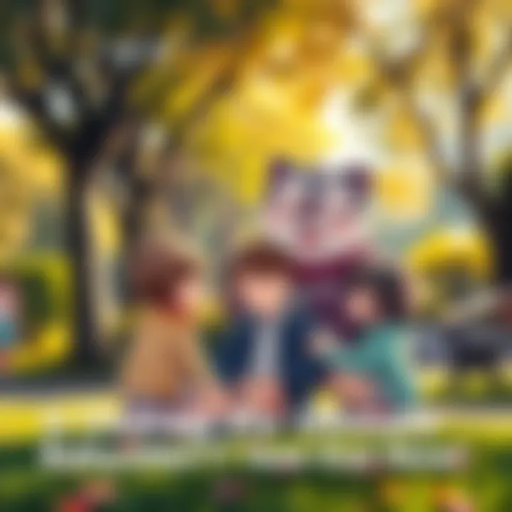 Osaragi interacting happily with kids while playing in a park