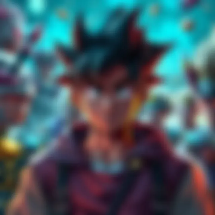 A player looking at their outdated Dokkan team with a sad expression, surrounded by new characters and teams in the background