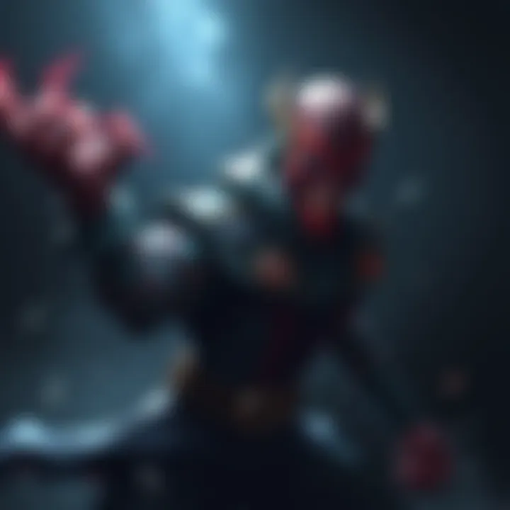 Illustration of the character Pain in a dramatic pose, showcasing his strength without upgrades, set against a dark background