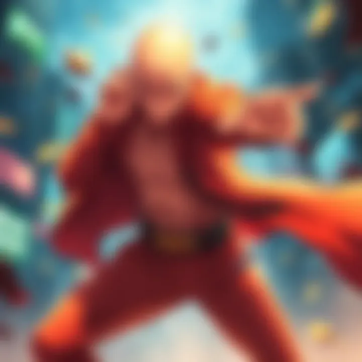 Parallel Saitama showcasing his powers in a vibrant new world filled with humor and adventure.