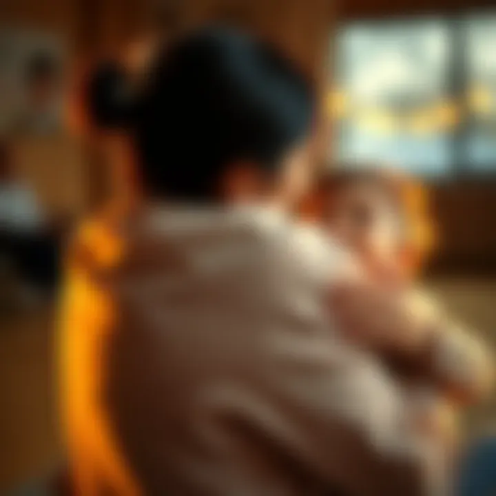 A parent lovingly hugging their child, showcasing a tender moment filled with joy and warmth