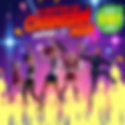 A colorful scene from an animation parodying Chainsaw Man, featuring characters celebrating in a style reminiscent of Evangelion.