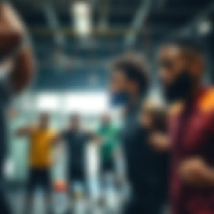 Peak Performance A group of diverse athletes showing strength and teamwork during a training session