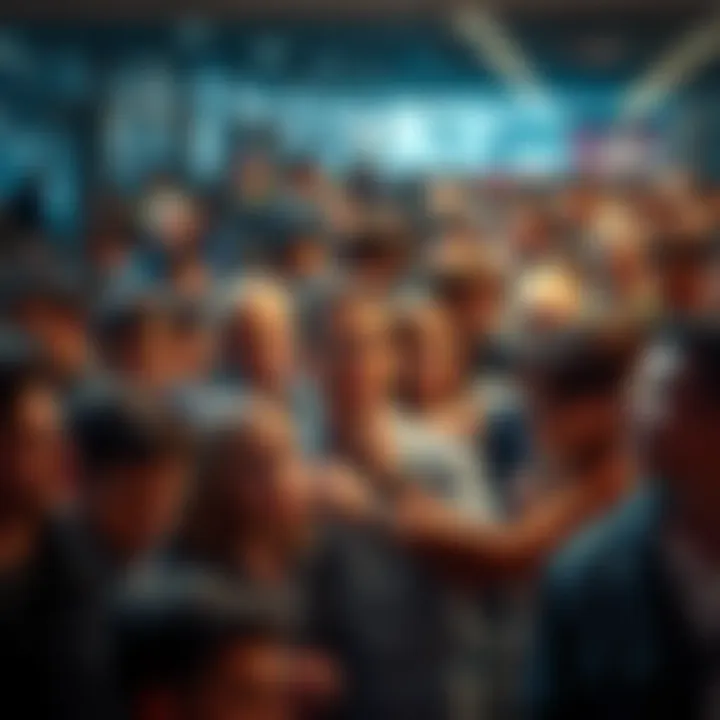 A diverse group of people in a public setting expressing frustration and discussing issues, highlighting the nature of complaints in everyday life.
