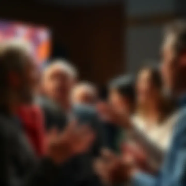 A group of people engaged in a lively debate, expressing strong opinions and ideas, with animated expressions and gestures.