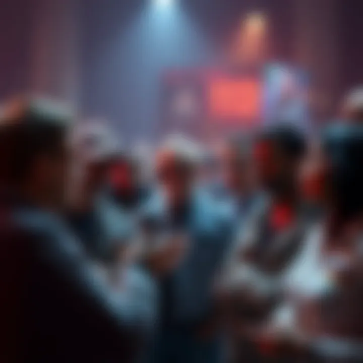 A group of people engaged in a heated discussion about a recent controversy