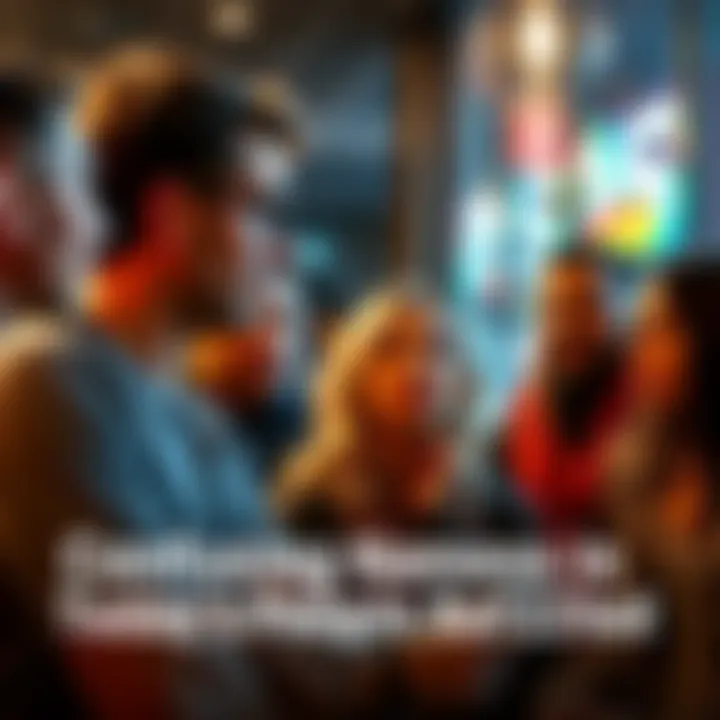 A group of people engaged in conversation about modern naming trends, with expressions of curiosity and confusion.