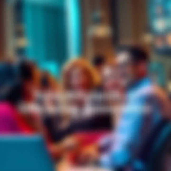 A group of people engaged in a lively discussion about online critic forums, with smiles and laughter, showcasing the playful banter among members.