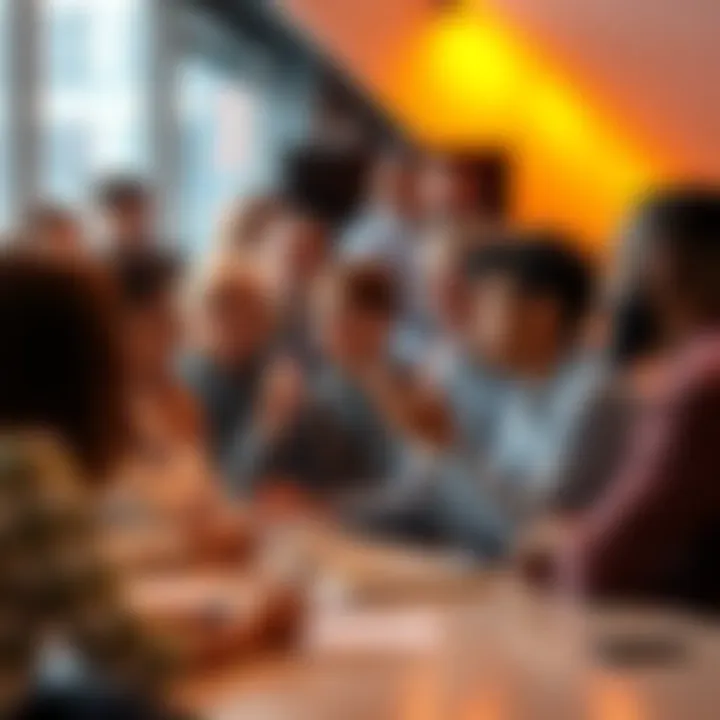A diverse group of people engaged in a lively discussion about their opinions on various topics.