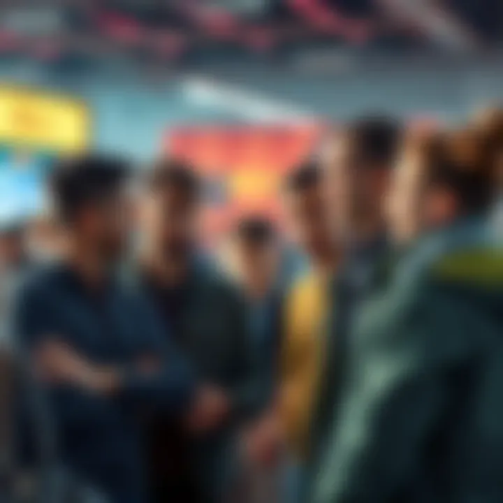 People discussing panning process changes Group of people talking with confused expressions about recent changes in panning methods