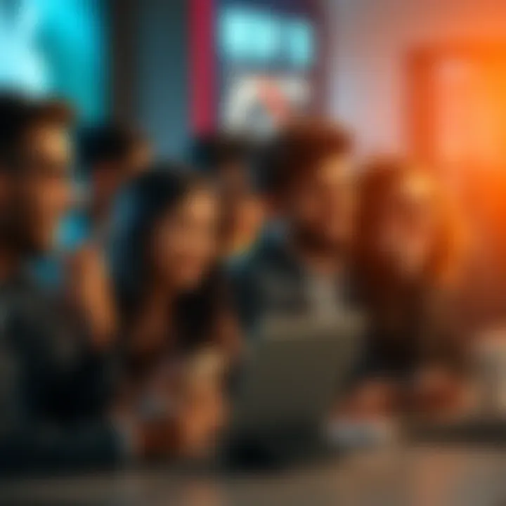 A group of people engaging in a lively discussion about unexpected reactions on their devices, showcasing mixed emotions and curiosity.