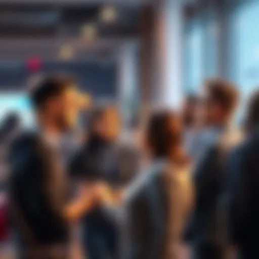 People discussing social issues A group of people engaged in a conversation about societal topics, showing diverse viewpoints and interactions.