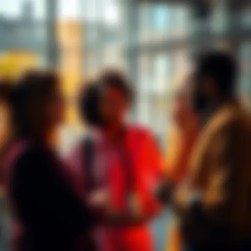 A group of people engaged in a conversation, sharing tips and strategies to overcome challenges together.