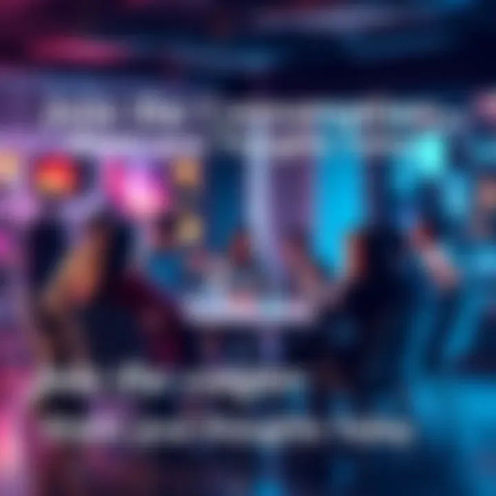 People Discussing Trending Topics A group of people gathered around a table sharing their thoughts on current trending topics