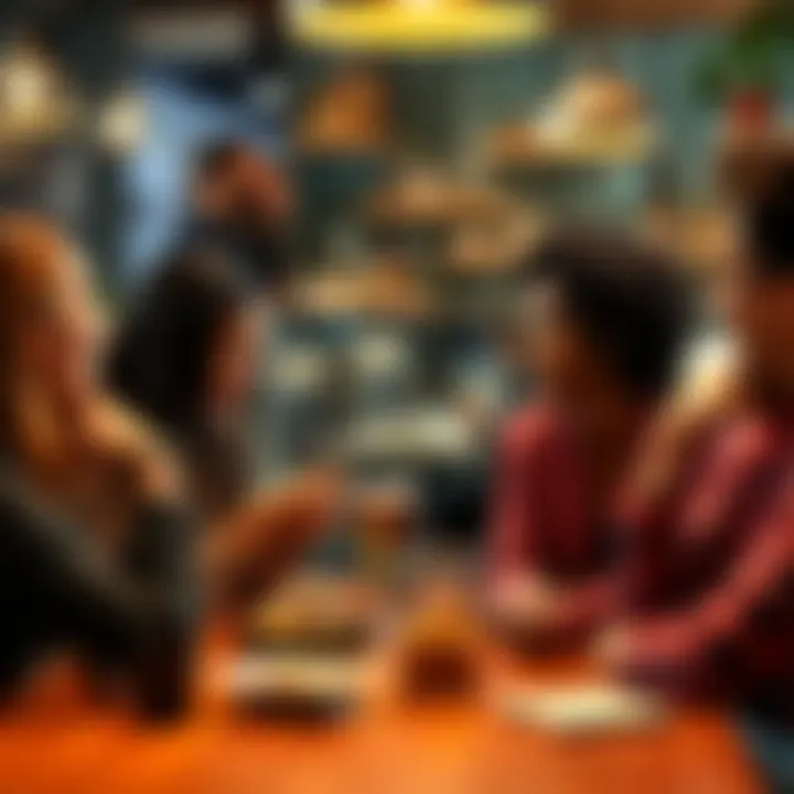 A group of diverse individuals sharing ideas and laughing in a cozy café setting, showcasing the importance of personal connections in today's society.