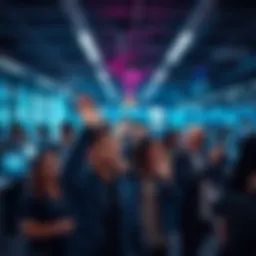 A group of people expressing their need for quicker handling of requests in a busy office setting