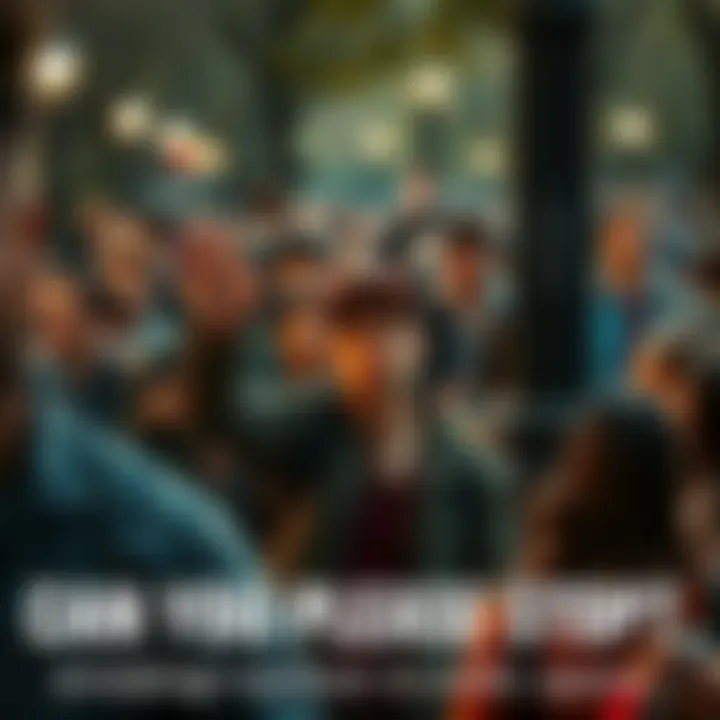 A group of people showing signs of annoyance in a busy park, with some raising their hands in exasperation