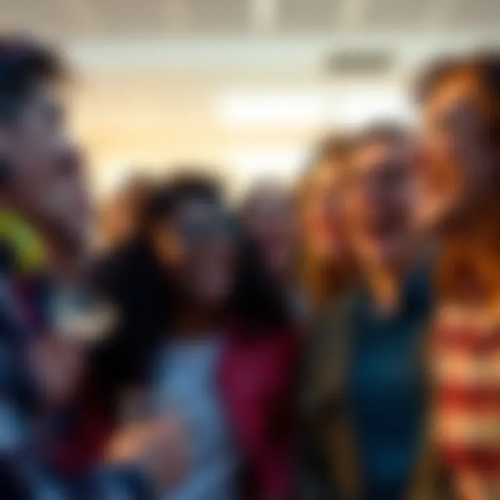 Group of people sharing laughter in a surprising moment