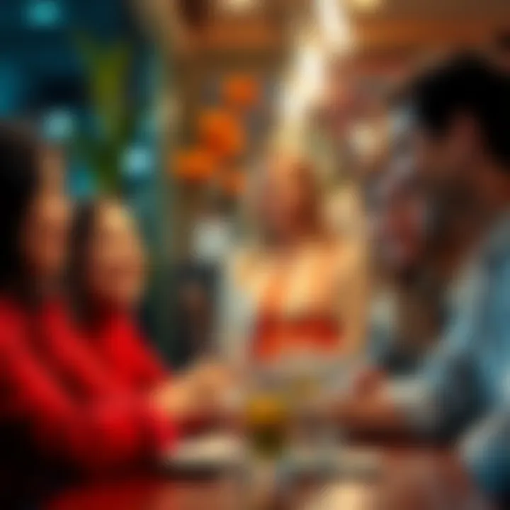 A group of friends laughing heartily while sharing funny stories at a café