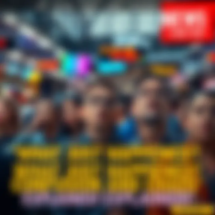 A group of people displaying expressions of confusion and surprise in a busy environment