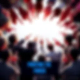 People pointing fingers at each other A group of diverse individuals standing in a circle, pointing fingers at one another, symbolizing blame and conflict within society