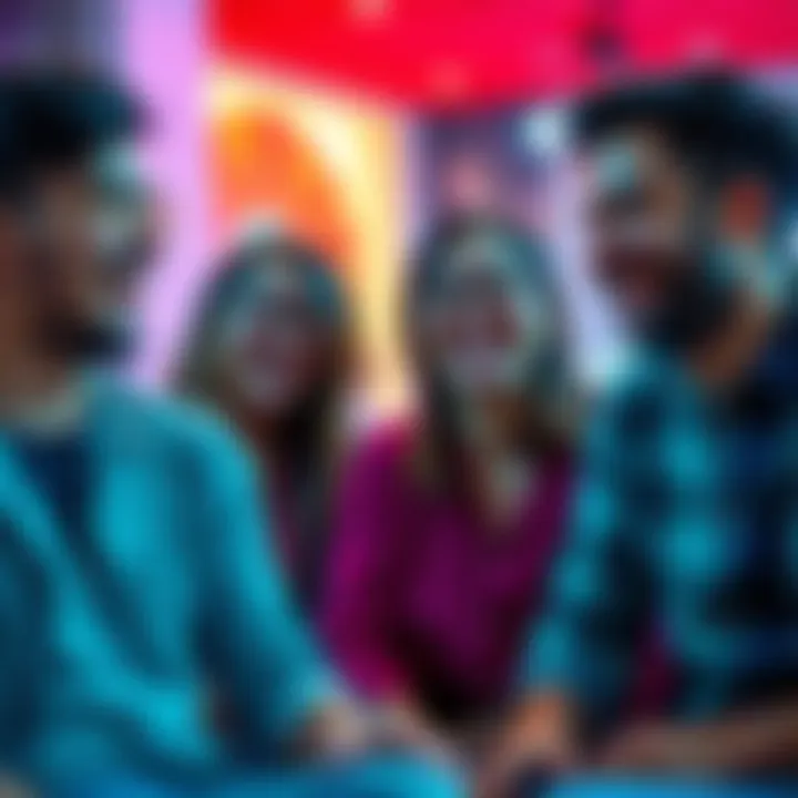 A group of friends laughing together in a casual setting, showcasing real joy and connection.