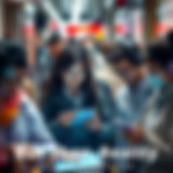 A diverse group of people using various gadgets, showcasing modern technology's impact on daily routines in 2026