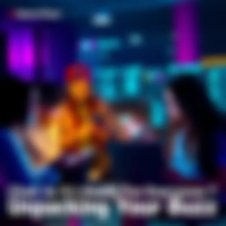 A group of people using smartphones and laptops to chat, highlighting diverse communication platforms.