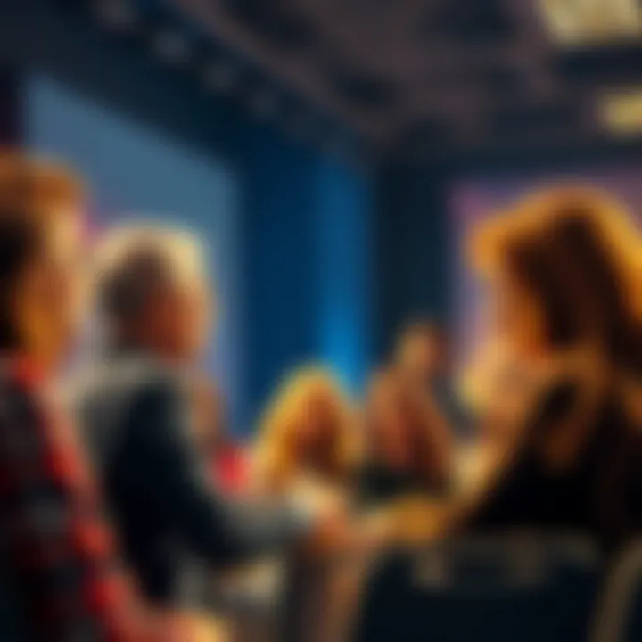 A group of people engaged in a lively discussion, sharing different viewpoints on a debate topic.