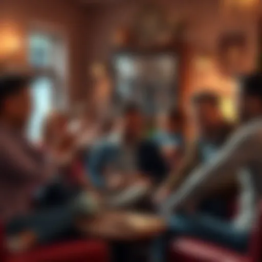 People Discussing Bonnie A group of people is engaged in a lively discussion about Bonnie in a cozy setting.