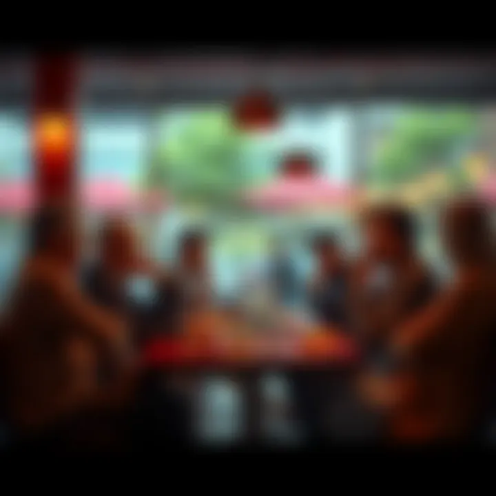 A group of people sitting at a café table, engaged in deep conversation about current events and societal changes, with expressions of contemplation and curiosity.