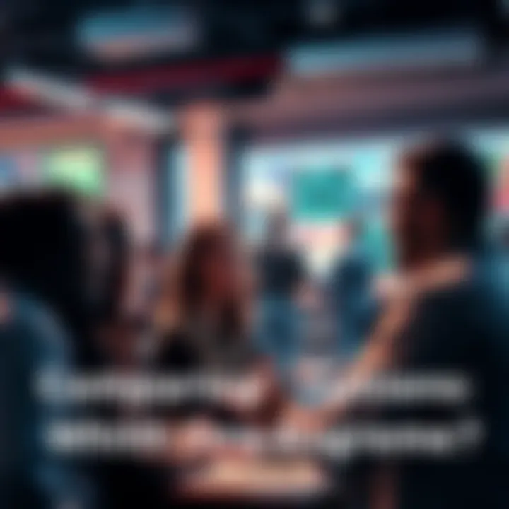 A group of people engaged in a lively discussion about various choices and options, sharing their opinions and insights.