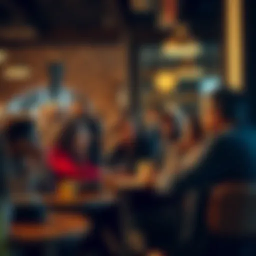 A diverse group of people engaging in a lively discussion about the phrase 'Sure, Paco' at a coffee shop.